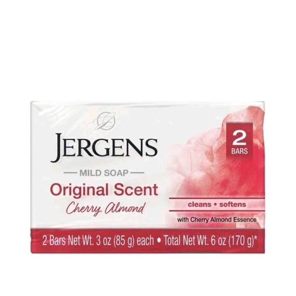 4 Pack Jergens Cherry Almond Bar Soap Original Scent 8 Bars Total